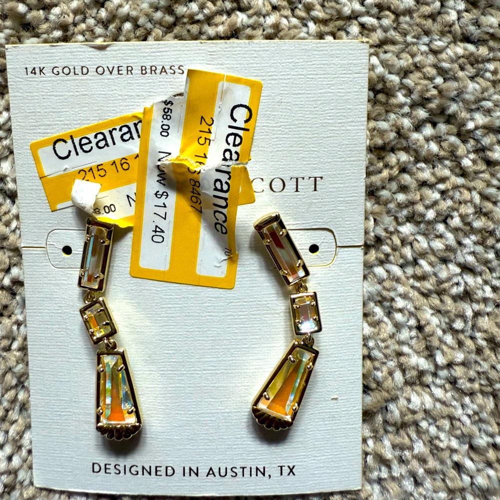 Kendra Scott Gold and White Earrings